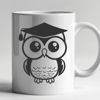 A stylized illustration of a full body owl in a bird-like pose.