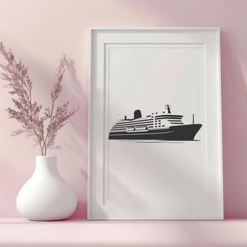 Nautical cruise ship sailing on calm waters.