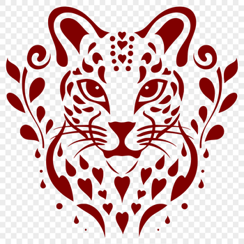 A detailed illustration of an ocelot's head, featuring a wild cat's facial structure and fur texture.