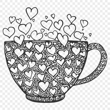 A heart-patterned cup design for crafting and DIY projects.