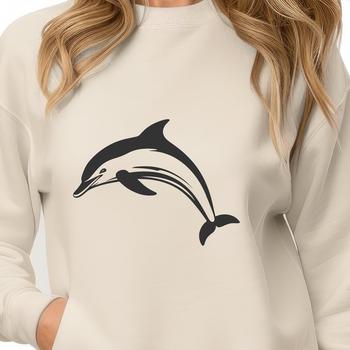 A full-body illustration of a dolphin in an SVG format.