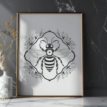 Ornate Bee In PNG & SVG