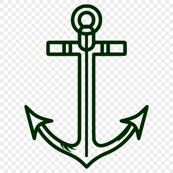 A simple line drawing of a traditional anchor symbol.