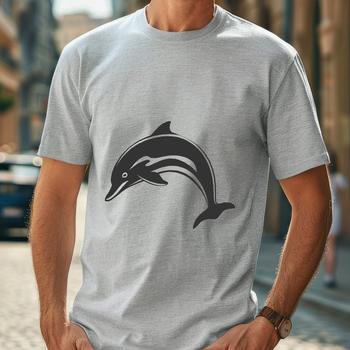 A vector representation of a sea creature, specifically a dolphin, ideal for cutting machines or digital art projects.