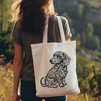 A detailed illustration of a Dachshund in full body pose, suitable for digital design and crafting.