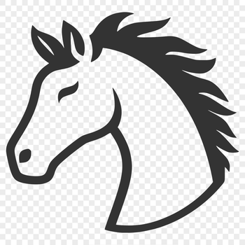 A simple line drawing of a horse in vector format.