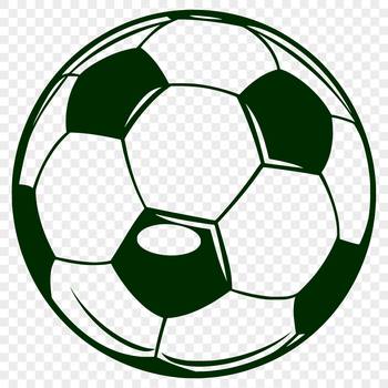 A stylized vector illustration of a soccer ball with 32 panels.