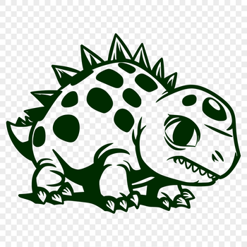 A detailed illustration of a prehistoric baby dinosaur in mid-step, suitable for vector art designs.
