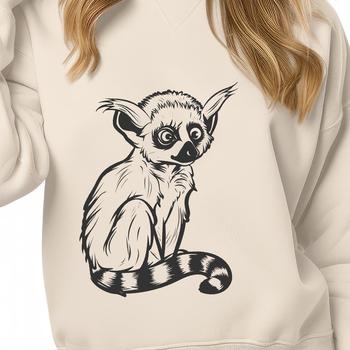 A detailed illustration of a full-body lemur, suitable for various design applications.