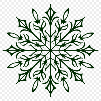 A delicate snowflake design suitable for winter-themed projects, available as a vector graphic in SVG format.