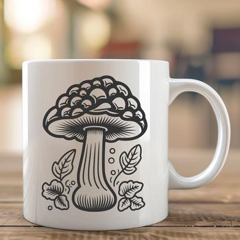 Vector design of a single mushroom with realistic details.