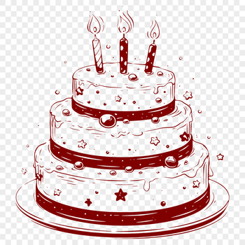 A digital representation of a traditional birthday cake, ideal for use in various graphic design applications.