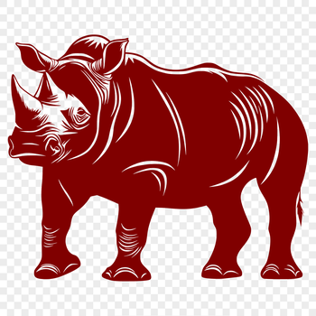 A realistic illustration of a rhino in a safari setting, suitable for commercial or personal projects.