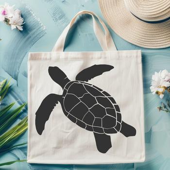 A detailed illustration of a sea turtle in full body pose, suitable for use as clip art or vector design.