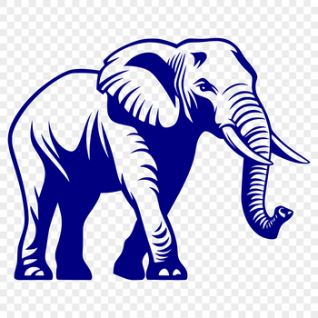 A digital illustration of an elephant in vector format.