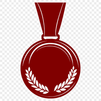 Vector illustration of a medal with a gold finish, suitable for cut-out projects or digital design.