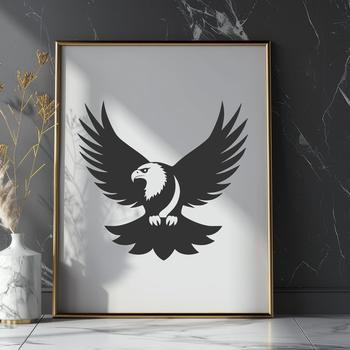 A detailed illustration of a flying eagle in full body view, ideal for vector art designs.
