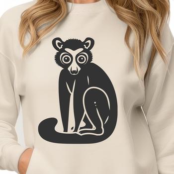 A full-body illustration of a lemur in vector format for graphic design.