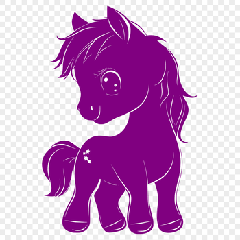 A detailed, editable illustration of a horse in a vector format.