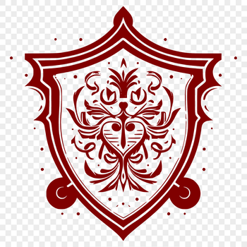 A high-quality vector graphic illustration of a ornate shield with intricate design.