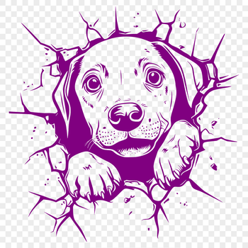 A digital illustration of a Weimaraner dog breed.