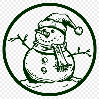 Stunning Snowman In PDF & PNG