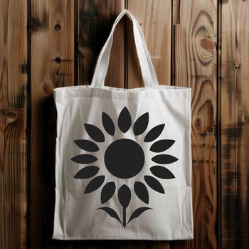 A simple floral design featuring a sunflower in a minimalist style.