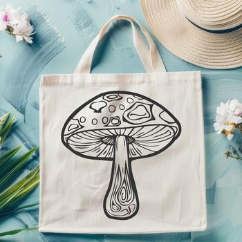 A detailed illustration of a mushroom, suitable for various design projects including vector art, clip art, and stencils.