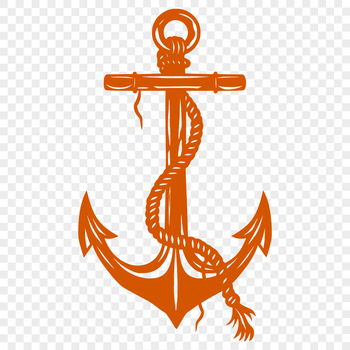 A set of anchors depicted in a nautical theme.
