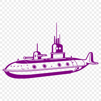 Illustration of a military submarine underwater vehicle