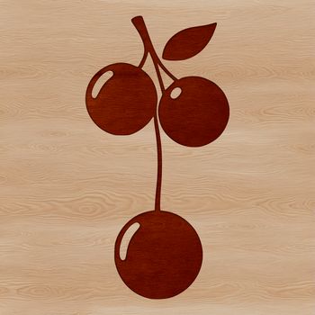 A digital illustration of a cherry fruit in its natural form, suitable for vector graphics and printing.