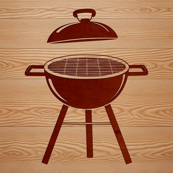 Illustrative SVG image of a BBQ grill with food being cooked.