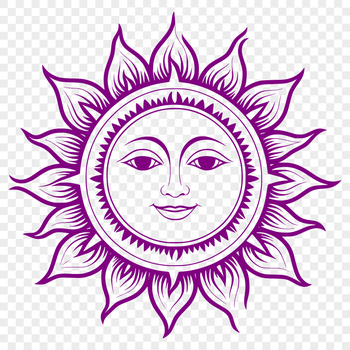 A stylized sun icon designed as a vector graphic, suitable for digital use in various formats.