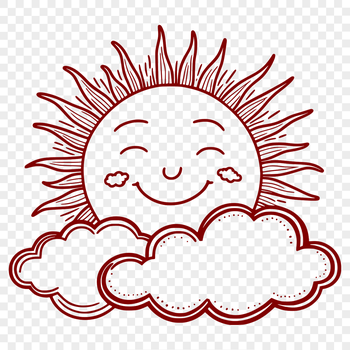 A stylized illustration of the sun with rays extending from its center, suitable for vector graphics.