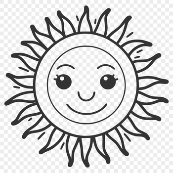 A simple outline of the Sun as a scalable graphic element.