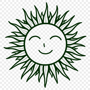 A vector illustration of a sun symbol, suitable for graphic design and digital art.