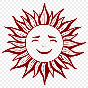 A simple vector illustration of the sun in a yellow circular shape with rays extending outwards.