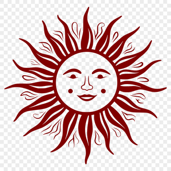 A vector illustration of the sun, suitable for various graphic design projects.