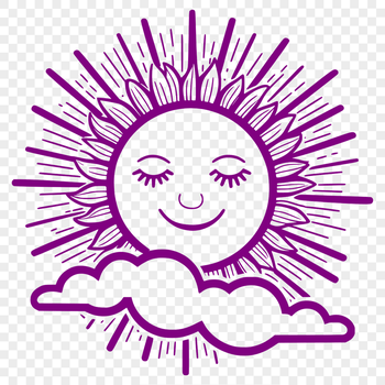 A stylized vector sun illustration suitable for digital design projects.