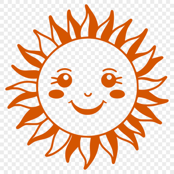Vector illustration of the sun, suitable for various design and crafting applications.
