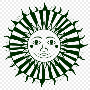 A stylized illustration of the sun in vector format.