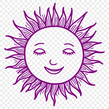 A digital illustration of the sun as a vector graphic, suitable for various applications.
