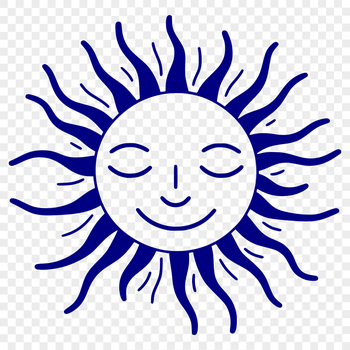 A simple illustration of the sun, suitable for various graphic design applications and cutting machines.