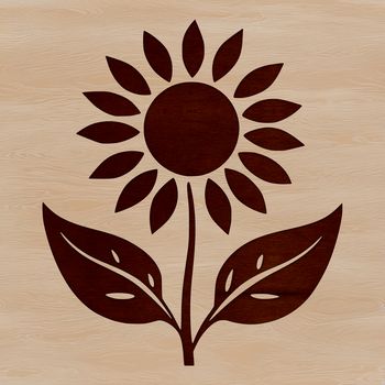 A vector illustration of a single sunflower plant in full bloom, suitable for use in gardening and nature-themed designs.
