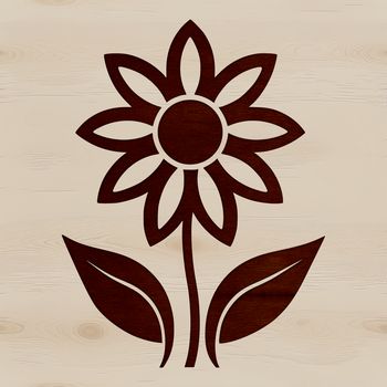 A simple illustration of a sunflower in full bloom, showcasing its large yellow petals and dark center.