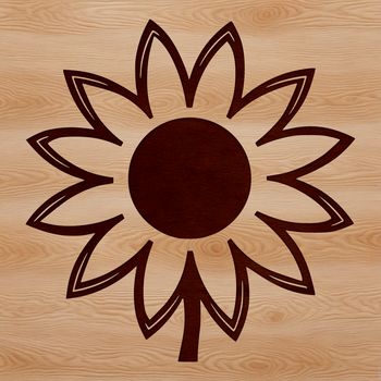 A detailed illustration of a sunflower, a type of annual flower often grown in gardens for its large yellow blooms.