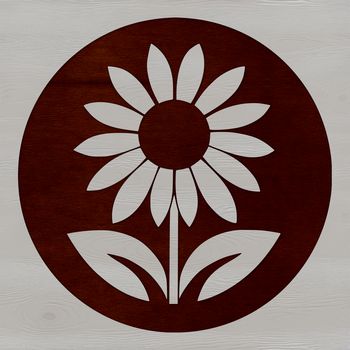 A simple line drawing of a sunflower in the style of vector art.