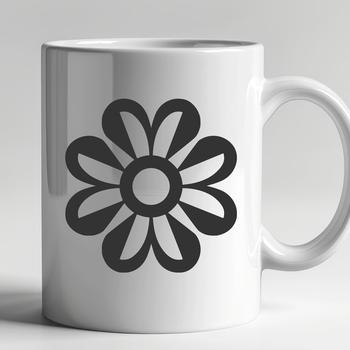 An illustration of a single sunflower stem with detailed flower head in a minimalist style.