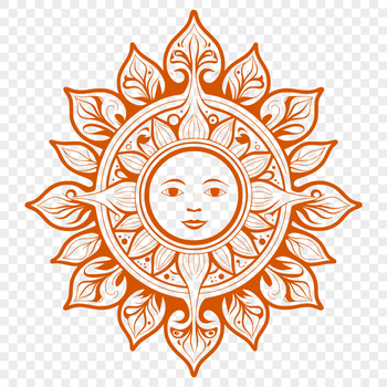A simple vector illustration of the sun in its various stages of the solar cycle, suitable for graphic design projects.