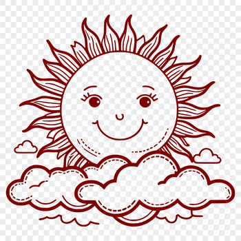 A stylized vector image of the sun symbol, suitable for use in graphic design projects.